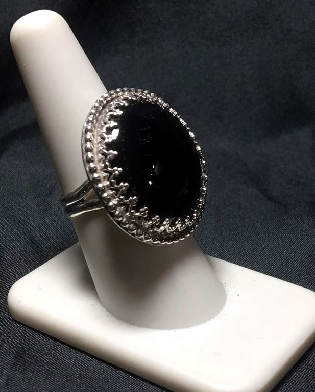Natural Black Onyx Stone Sterling Silver Handmade Beautiful Girls Women Ring  at Rs 500 | Semi Precious Gemstones in Jaipur | ID: 25274049055