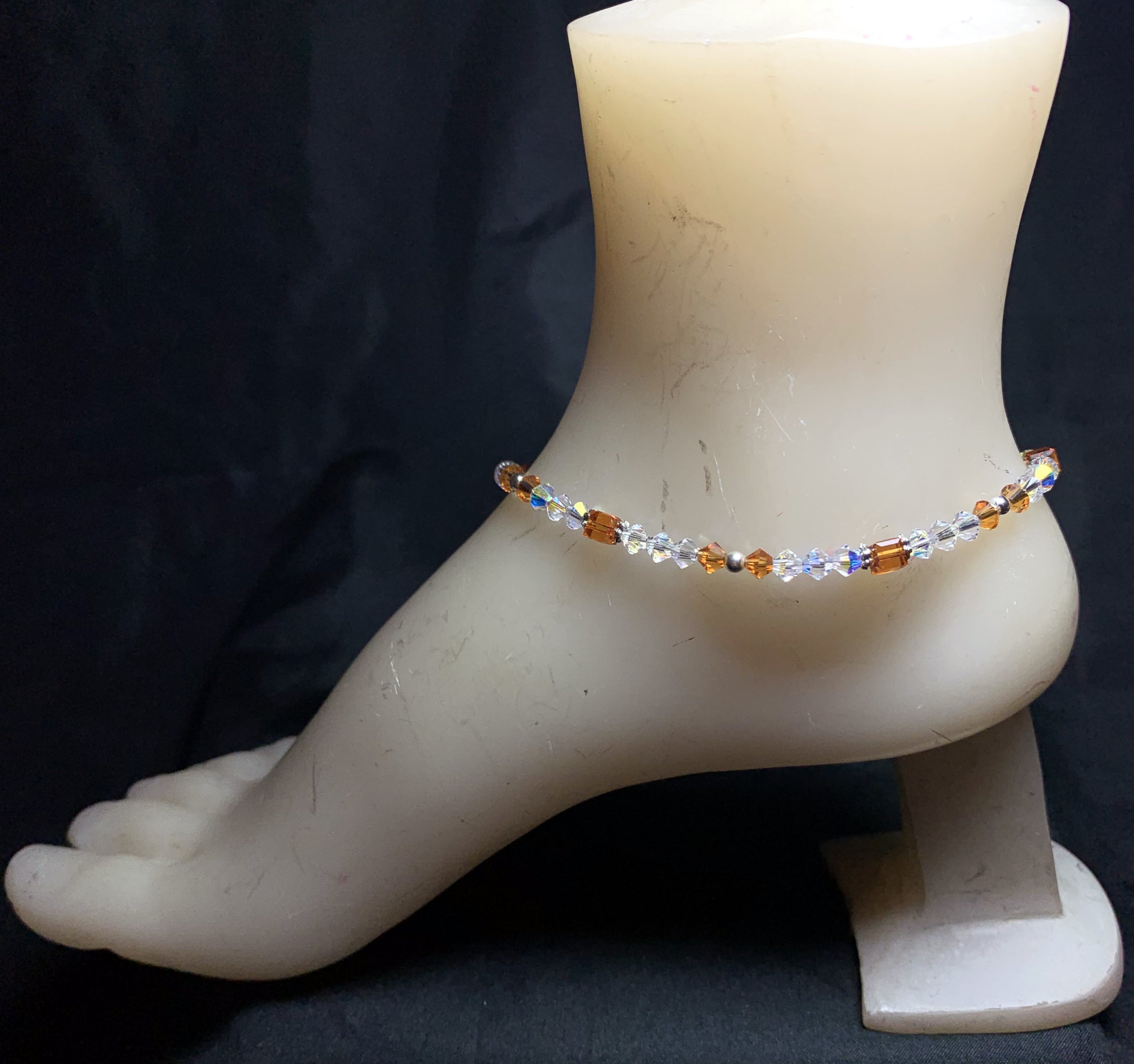 Rainbow Anklet. Swarovski Crystal Genuine 14k Gold Filled Anklet. – Aziza  Love